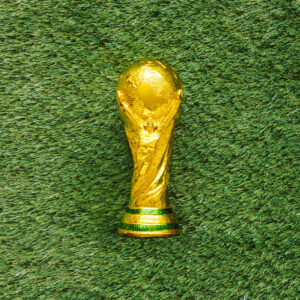 football background grass with trophy